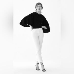 CITIZENS OF HUMANITY Drew Fray Crop Flare Jean Optic White